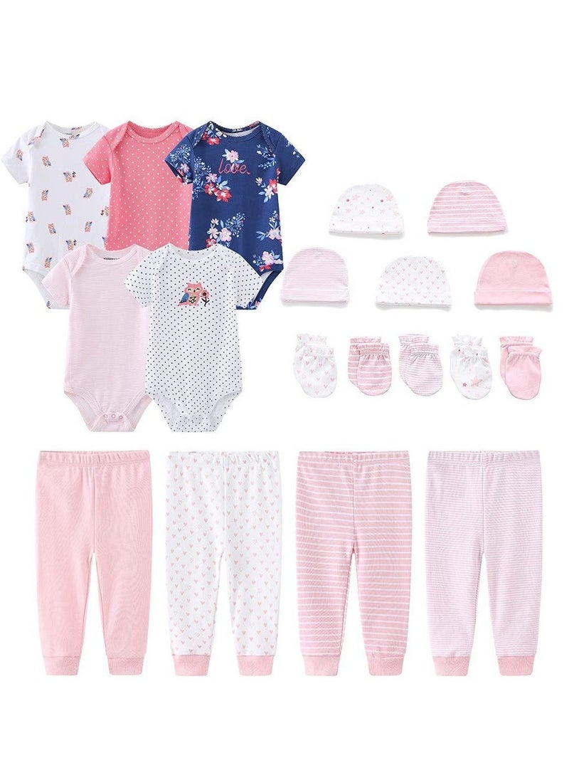 RedMapleTEK 19-Piece Set Of Newborn Baby Jumpsuit, Pants, Hat, Gloves, Socks - Image 1