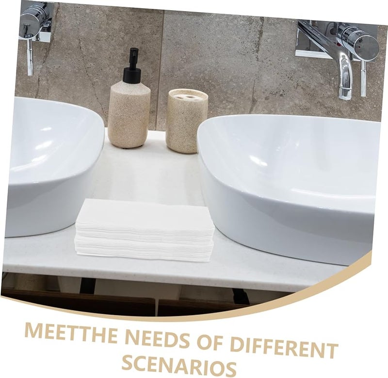 مناشف اليد البيضاء القابلة للتصرف 200 قطعة مناديل الحمام الناعمة عالية الامتصاص للضيوف حفلات الزفاف الحفلات - Image 4