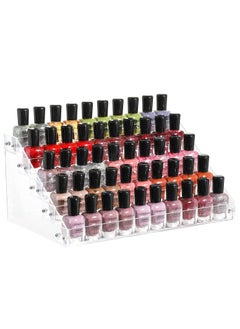 Generic Clear Nail Polish Organizers And Storage 5 Layer Nail Polish Rack Tabletop Display Stand Holds Up to 45 Bottles Acrylic 5 Tier Essential Oils Holder For Professional Nail Salon  - Image 1