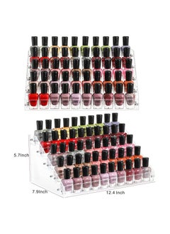 Generic Clear Nail Polish Organizers And Storage 5 Layer Nail Polish Rack Tabletop Display Stand Holds Up to 45 Bottles Acrylic 5 Tier Essential Oils Holder For Professional Nail Salon  - Image 3