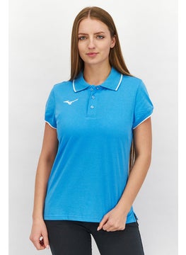 Mizuno Women Regular Fit Short Sleeve Training Polo, Blue  - Image 1