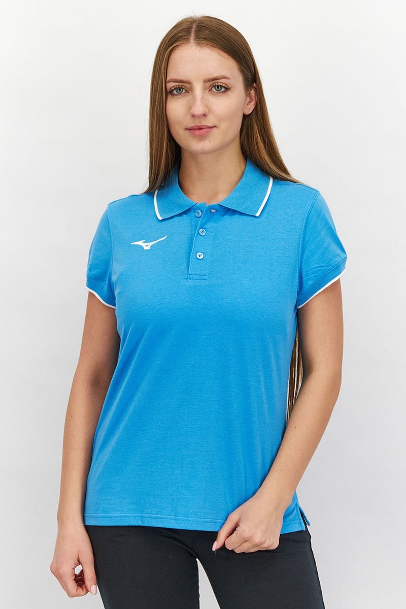 Mizuno Women Regular Fit Short Sleeve Training Polo, Blue - Image 1