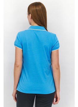 Mizuno Women Regular Fit Short Sleeve Training Polo, Blue  - Image 3
