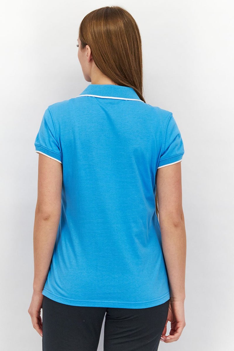 Mizuno Women Regular Fit Short Sleeve Training Polo, Blue - Image 3