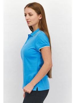 Mizuno Women Regular Fit Short Sleeve Training Polo, Blue  - Image 2
