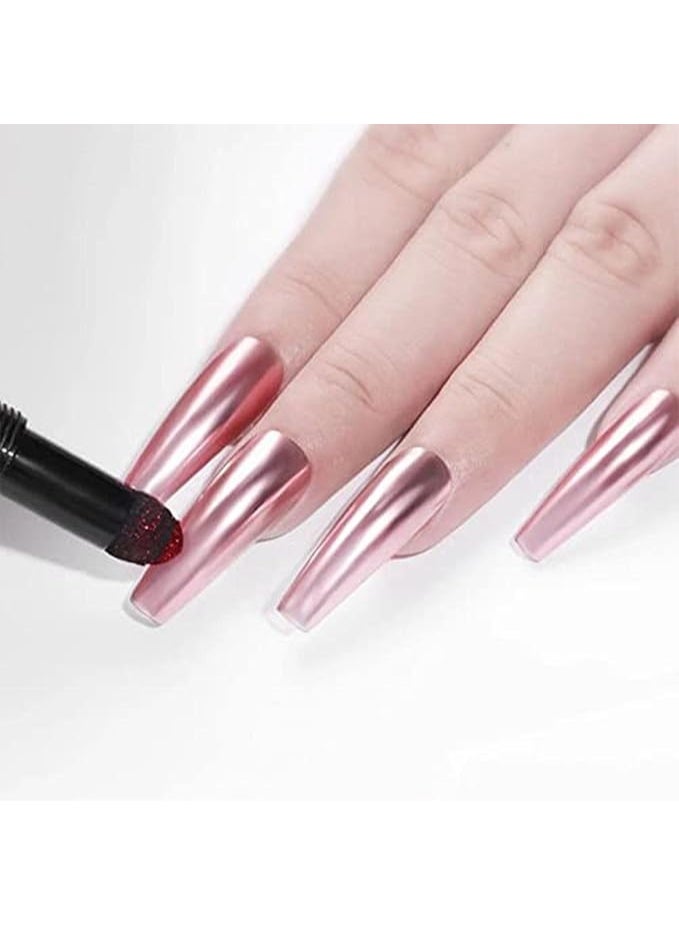 فهسو قلم بودرة الأظافر، أداة توزيع بودرة فن الأظافر للحصول على تأثيرات الكروم واللمعان والصبغة - قلم إسفنجي سهل الاستخدام للأظافر الهلامية والأكريليكية والطبيعية - Image 2