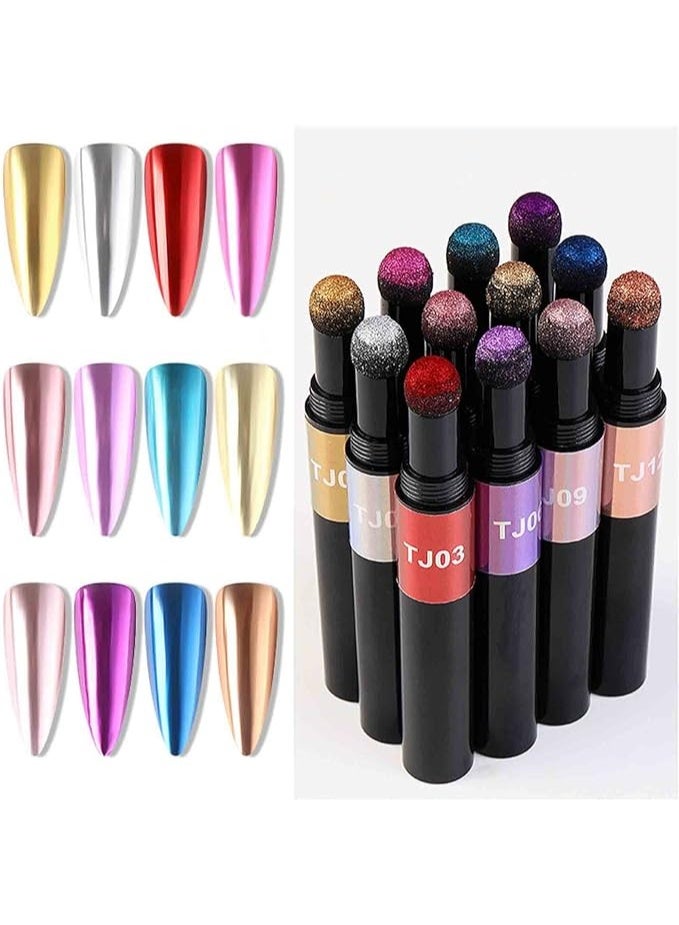 فهسو قلم بودرة الأظافر، أداة توزيع بودرة فن الأظافر للحصول على تأثيرات الكروم واللمعان والصبغة - قلم إسفنجي سهل الاستخدام للأظافر الهلامية والأكريليكية والطبيعية - Image 3