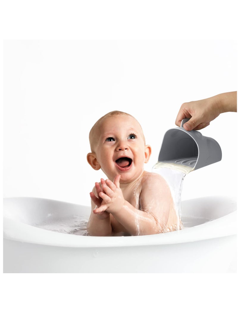 Excefore Bath Rinse Cup for Baby, Cute Frog Shape Baby Bath Cup, Hair Shampoo Rinser for Toddlers, Grey - Image 5