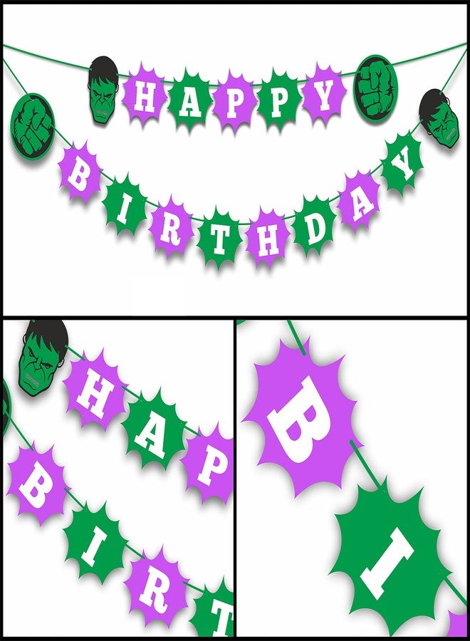 Seyal Hlk Happy Birthday Banner for Party Decorations - Vibrant Green Suprhero Birthday Banner, Durable and Reusable Party Décor, Perfect for Indoor & Outdoor Celebrations, Easy to Hang - Image 3