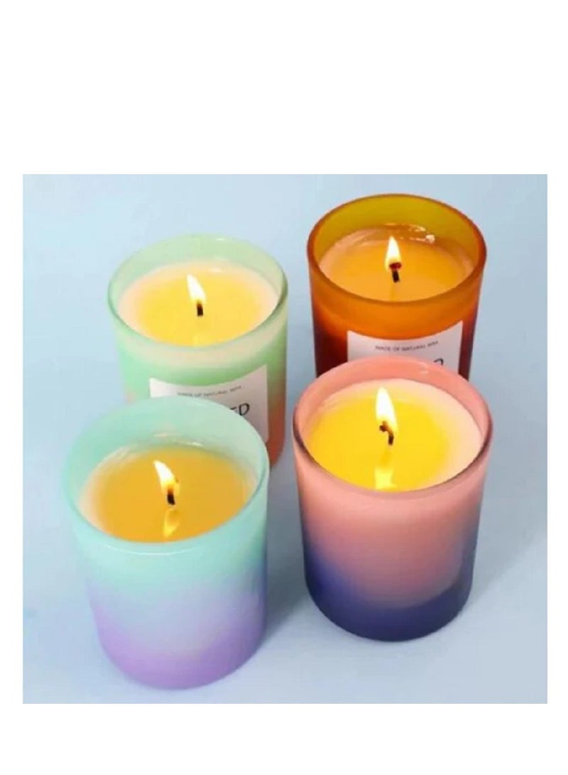 MQ 4 Pieces of Premium Scented Candles with Distinctive Scents in a Glass Jar for Relaxation and Home Decor (Multi-Colors and Scents) - Image 2