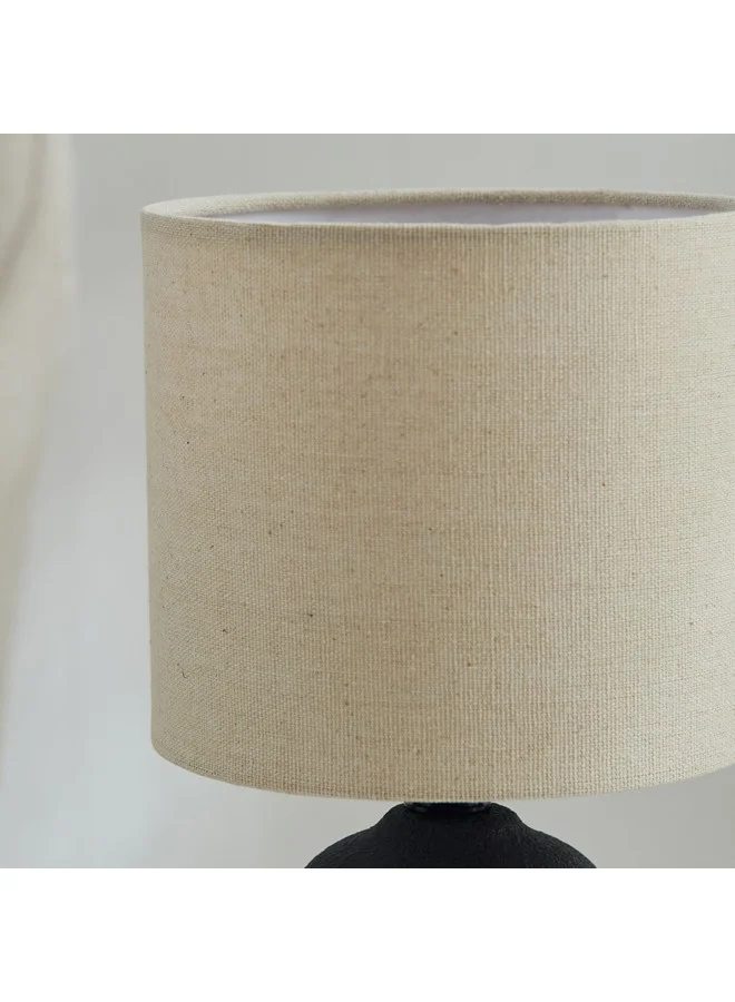 Home Box Marbella Ceramic Table Lamp with Linen Shade 25.5 cm
