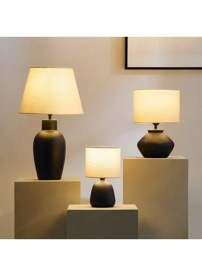 Home Box Marbella Ceramic Table Lamp with Linen Shade 25.5 cm