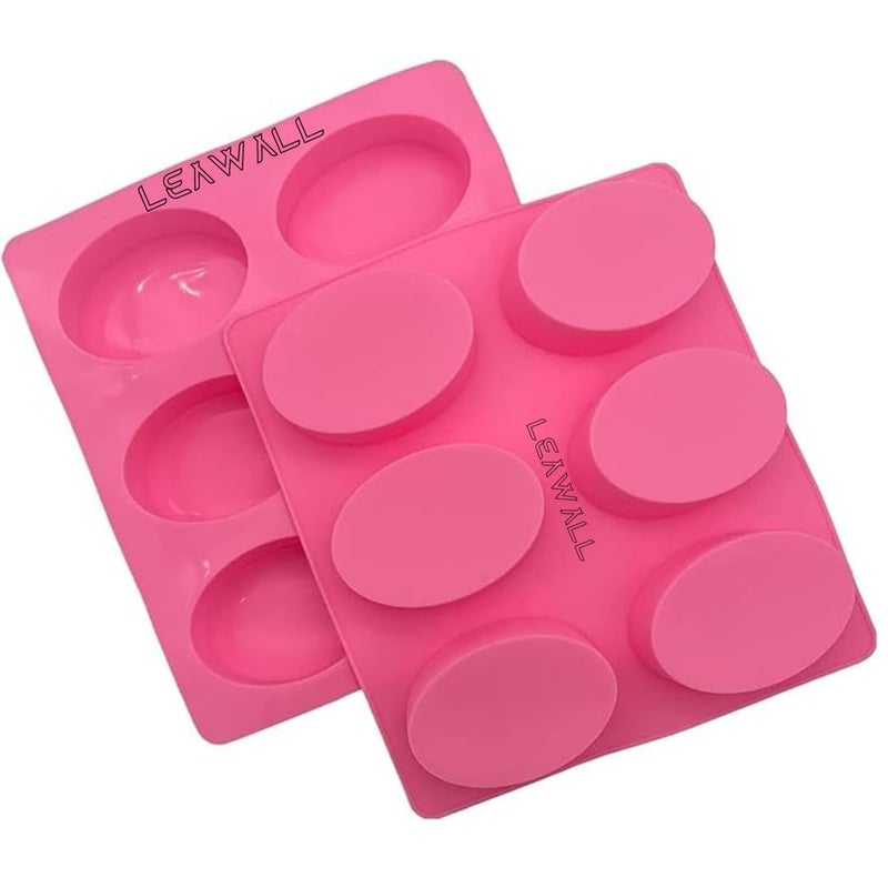 Leawall 6-Cavity Oval Silicone Mold, 1pc Oval Molds for Making Handmade Soap, Chocolate, Soap Candles, Cake, Pudding, Resin Candy Muffin Bakeware Mould and Jelly(Multicolor),25 x 10 x 10 Centimeters - Image 4