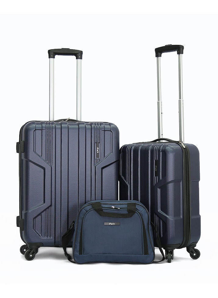 iPack 2-piece set hardside trolley set -24ich-20inch+12 inch Shoulder Bag-navy - Image 1