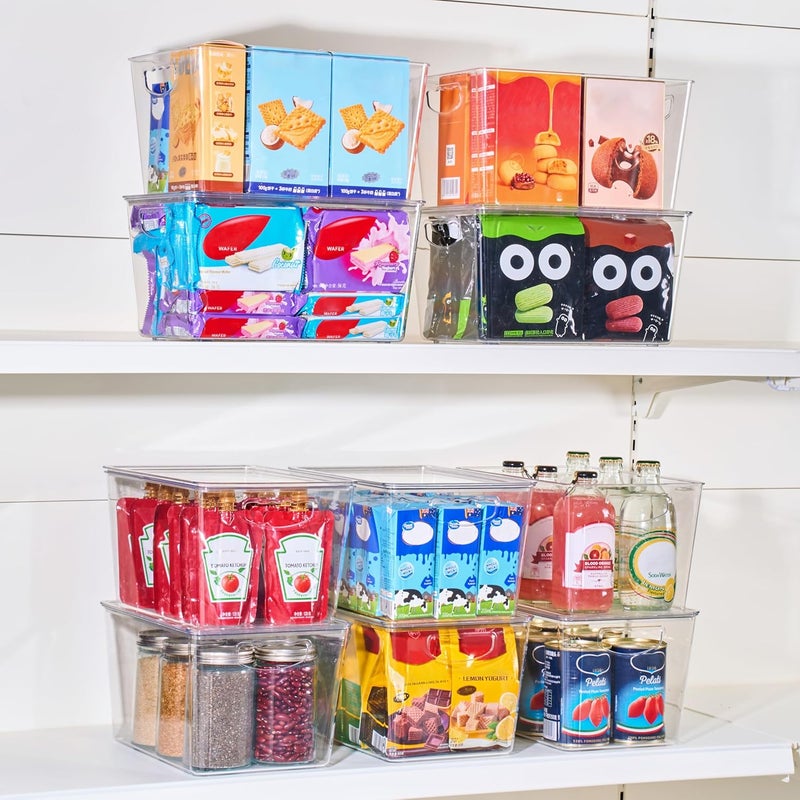 theaoo Clear Storage Bins with Lids Stackable - Large Plastic Containers for Pantry Organization and Storage - Perfect for kitchen,Fridge,Laundry Room,Bathroom,Garage,Closet,Cabinet Organizer -10 Pack - Image 5