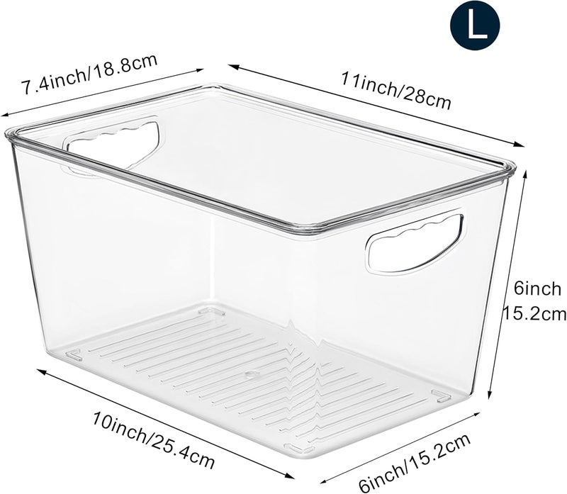theaoo Clear Storage Bins with Lids Stackable - Large Plastic Containers for Pantry Organization and Storage - Perfect for kitchen,Fridge,Laundry Room,Bathroom,Garage,Closet,Cabinet Organizer -10 Pack - Image 2