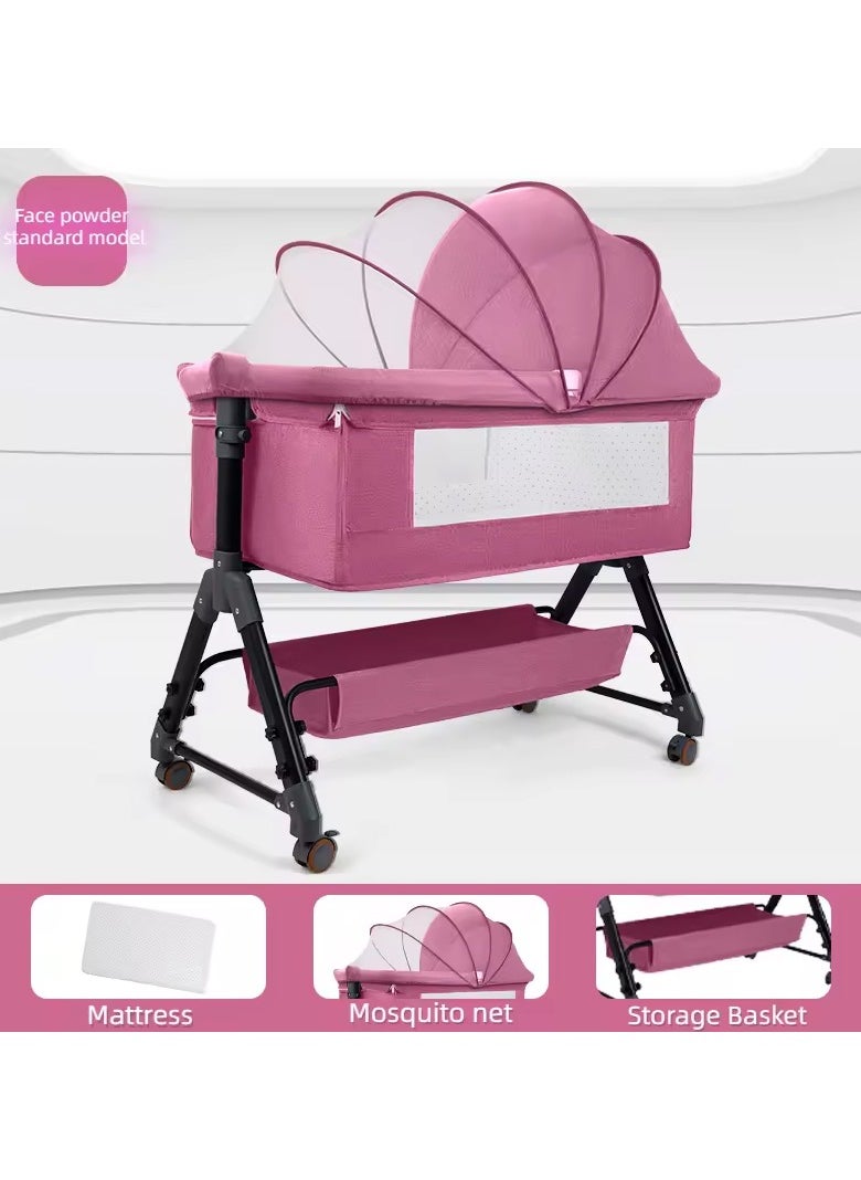 DubaiGallery 3 In1 Bedside Bassinet For Baby Girl Or Boy,Bedside Sleeper Bassinet For Baby Portable And Adjustable With Mosquito Net  - Image 1