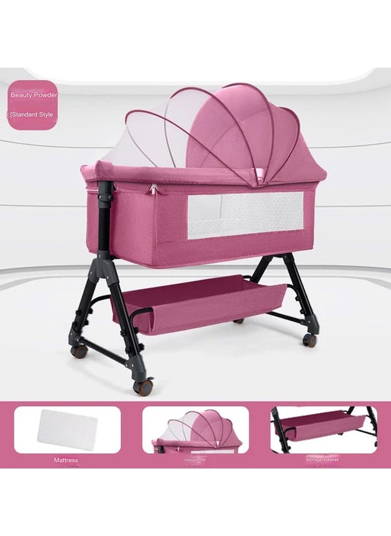 DubaiGallery 3 In1 Bedside Bassinet For Baby Girl Or Boy,Bedside Sleeper Bassinet For Baby Portable And Adjustable With Mosquito Net  - Image 2