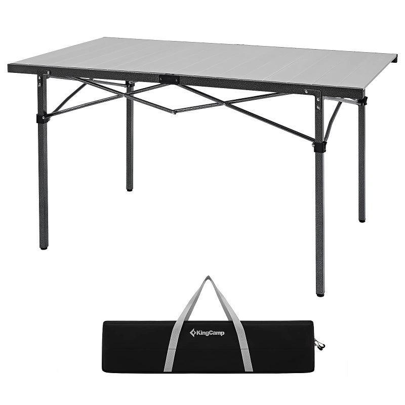 KingCamp Camping Table Folding Portable Table Aluminum Roll Up Lightweight Foldable Large Camp Table for Indoor Outdoor Picnic Backyard 535X275