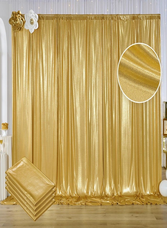 Htper 20ftx10ft Gold Sequin Backdrop Curtain for Parties, 4 Panels 5x10FT Shimmer Wrinkle Free Glitter Photo Backdrop Drapes Back Drop Cloth for Wedding Birthday Christmas Photography Background - Image 1