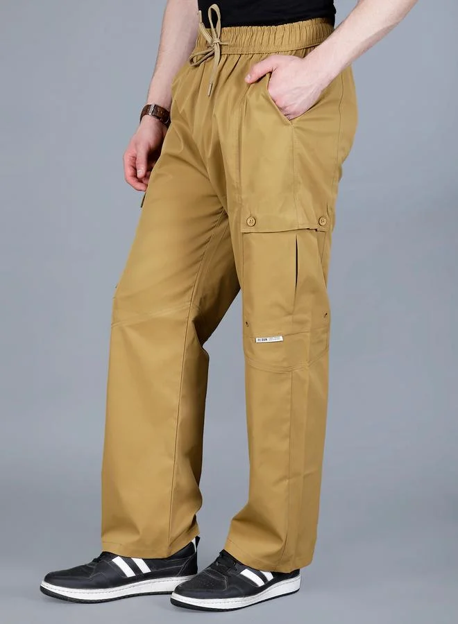 Fort Collins  Men Solid Cargo Pants with Drawstring for Men | Best Price UAE