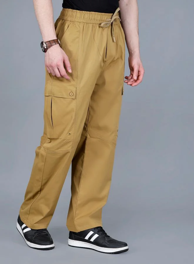 Fort Collins  Men Solid Cargo Pants with Drawstring for Men | Best Price UAE