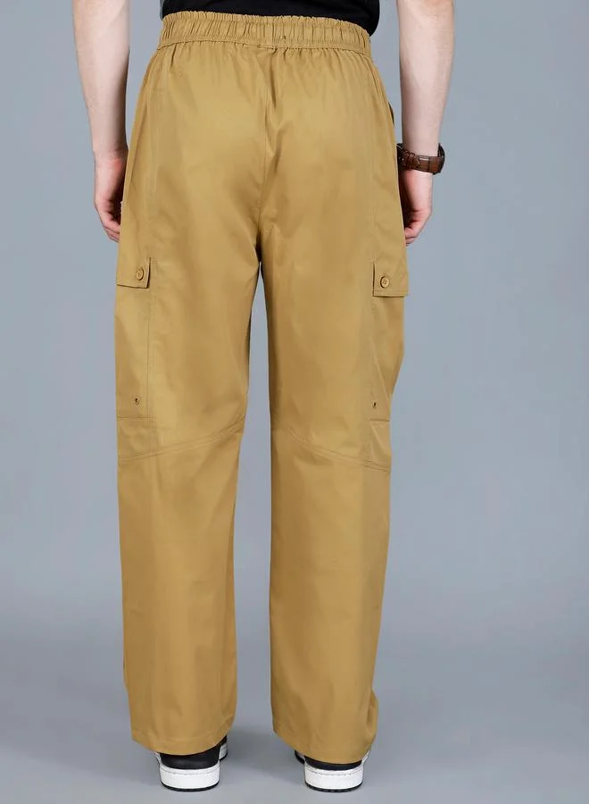 Fort Collins  Men Solid Cargo Pants with Drawstring for Men | Best Price UAE