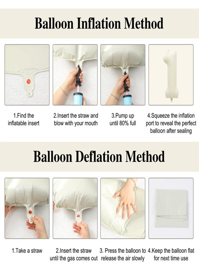 Netnology 40 Inch Beige Number 1 Balloon for 1st Birthday Decoration,Large Cream White Foil Number Balloons Sign for Boys Girls First Birthday Decorations Anniversary Party Supplies - Image 3