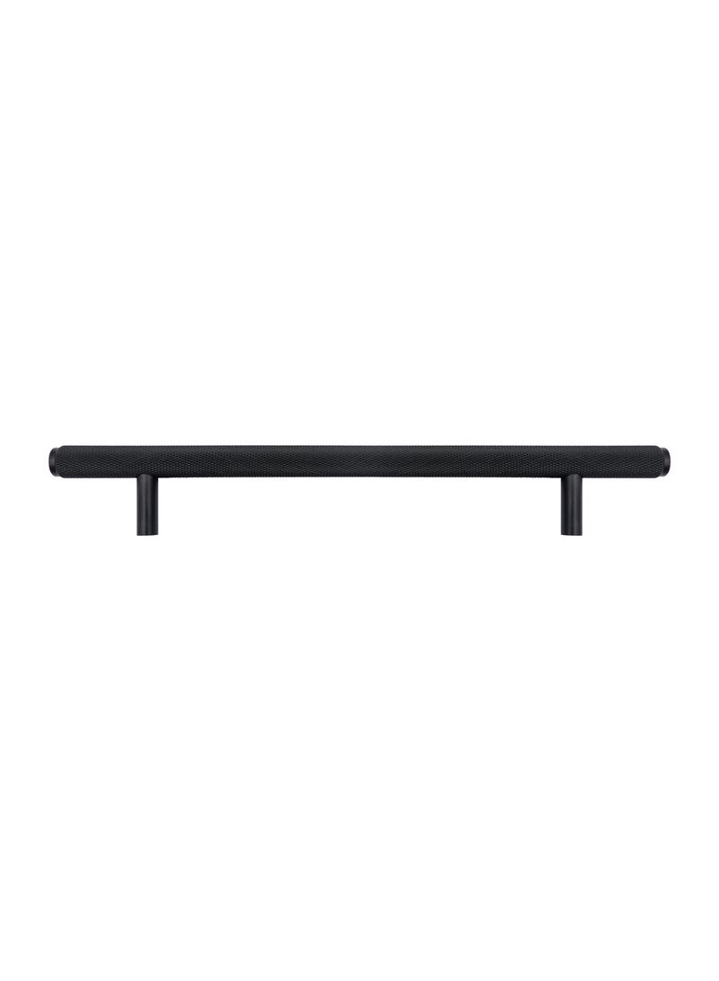CINCINNO Aurelia Premium Solid Brass Pull Handle With Knurl Pattern and 2-Year Colour Warranty , 12x350mm – Stylish & Durable for Drawers, Kitchen Cabinets & Furniture (Matt Black) - Image 1
