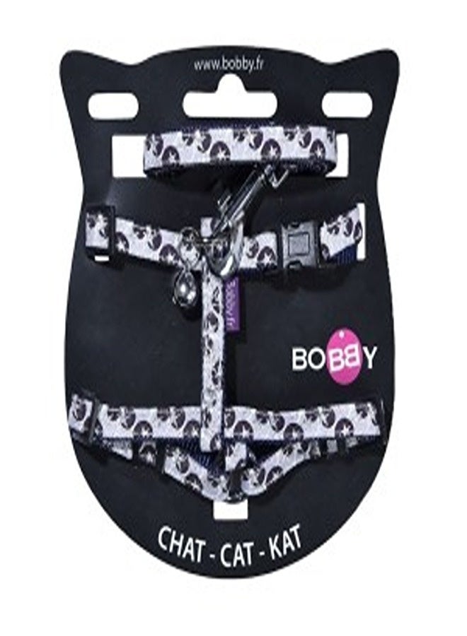 Bobby Confetti Cat Harness & Lead - Mauve / XS