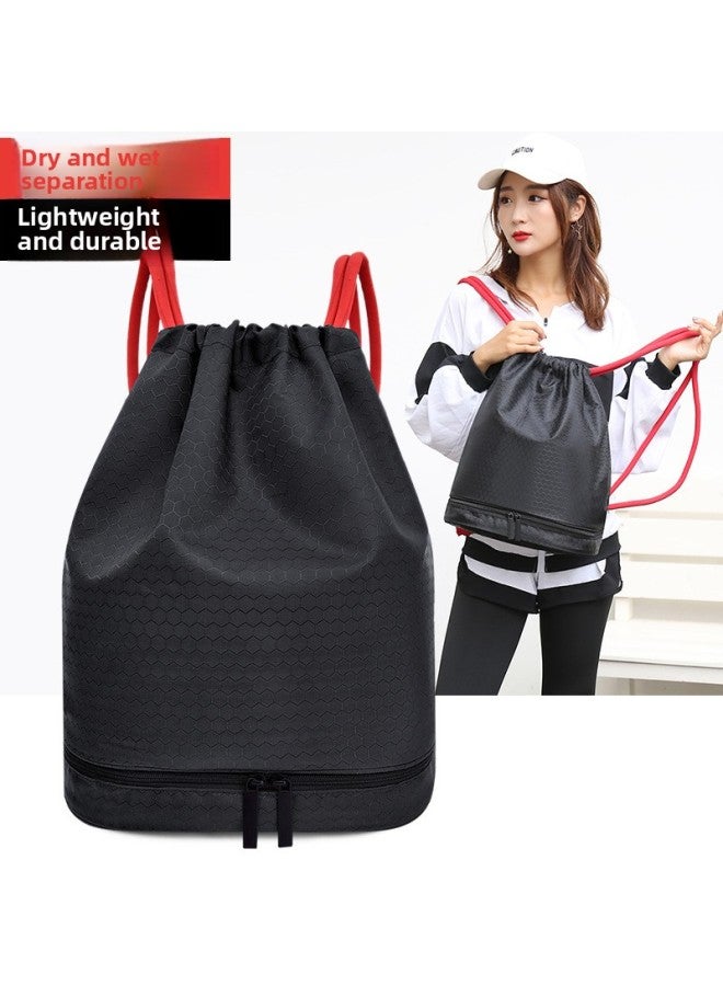 Generic Dry And Wet Separation Swimming Bag Waterproof Gym Bag Outdoor Sports Portable Storage Bag Drawstring Shoulder Bag Spot Wholesale-Color:Purple  - Image 2
