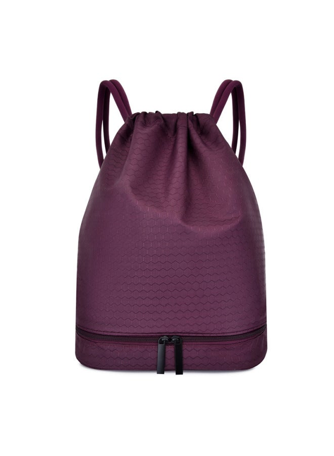 Generic Dry And Wet Separation Swimming Bag Waterproof Gym Bag Outdoor Sports Portable Storage Bag Drawstring Shoulder Bag Spot Wholesale-Color:Purple  - Image 1