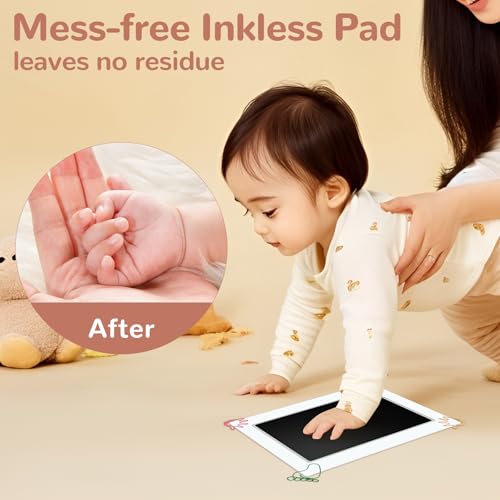 PChero 6" x 4" Large Size Baby Inkless Handprint and Footprint Kit with 4 Ink Pads and 8 Imprint Cards by PChero, Ideal for Family Keepsake Newborn Registry Baby Shower Present (Ink Area: 4.9" x 3.14") - Image 3
