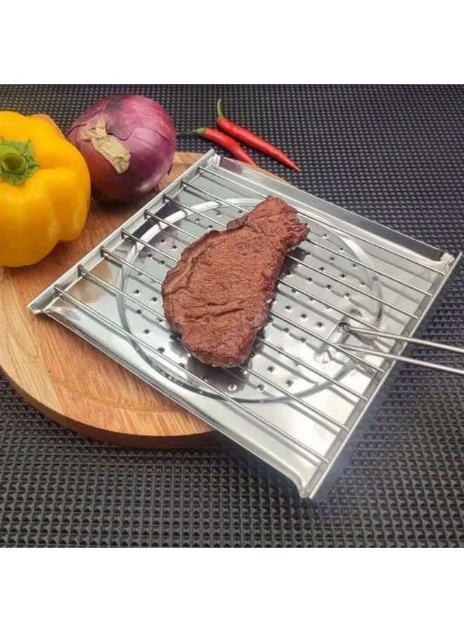 Cast Iron Grill Top Toaster Frying Pan With Foldable Handle 1pc - Image 4