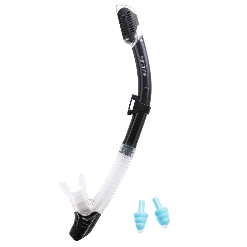 Supertrip Dry Snorkel Adult, Scuba Diving with Splash Guard and Top Valve, Freediving Snorkeling Swimming Snorkel for Adults Youth - Image 1