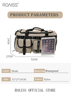 roaiss Large-Capacity Travel Bag Men's Short-Distance Luggage Backpack College Students Boarding Backpack Dry and Wet Separation Fitness Bag  - Image 4