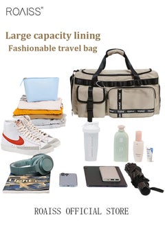 roaiss Large-Capacity Travel Bag Men's Short-Distance Luggage Backpack College Students Boarding Backpack Dry and Wet Separation Fitness Bag  - Image 3