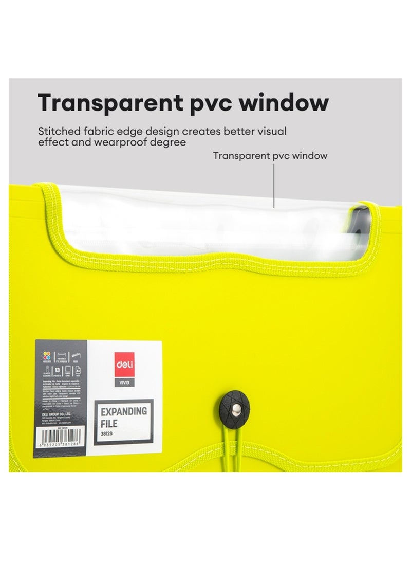 Deli A4 Size Expanding File With Transparent Window Orange  - Image 3