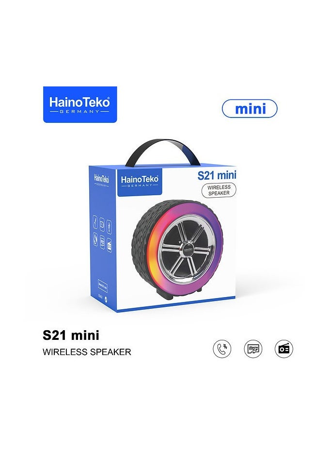 Haino Teko Haino Teko Germany S21 Mini Wireless Portable Bluetooth Speaker For Indoor and Outdoor Black  - Image 1