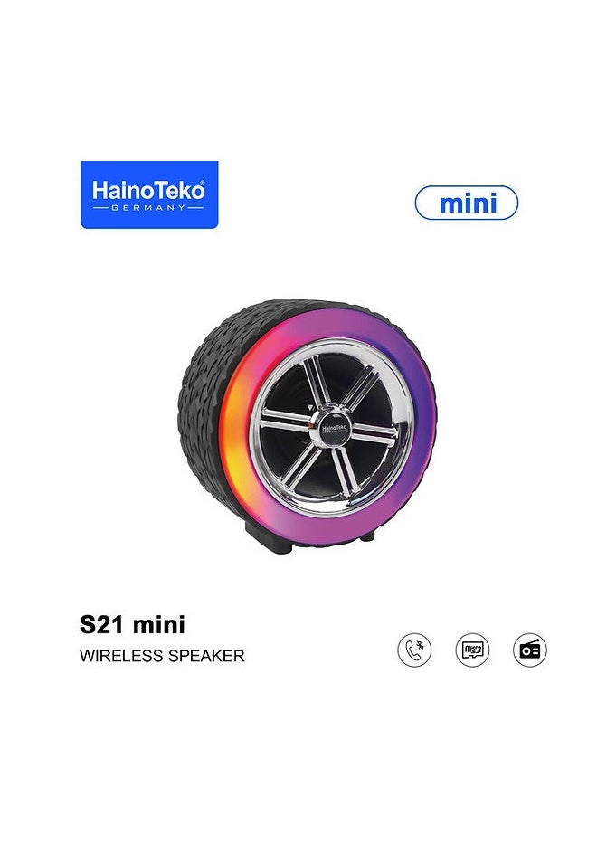 Haino Teko Haino Teko Germany S21 Mini Wireless Portable Bluetooth Speaker For Indoor and Outdoor Black  - Image 2