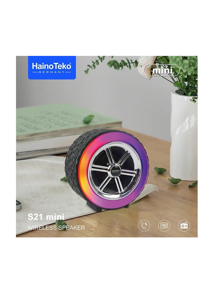Haino Teko Haino Teko Germany S21 Mini Wireless Portable Bluetooth Speaker For Indoor and Outdoor Black  - Image 3