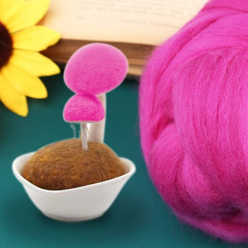 JUPEAN 3.53oz Wool Roving, Wool Felting Supplies, Pure Wool, Chunky Yarn, Spinning Wool Roving for Needle Felting Wet Felting DIY Hand Spinning (Light Purple) - Image 4