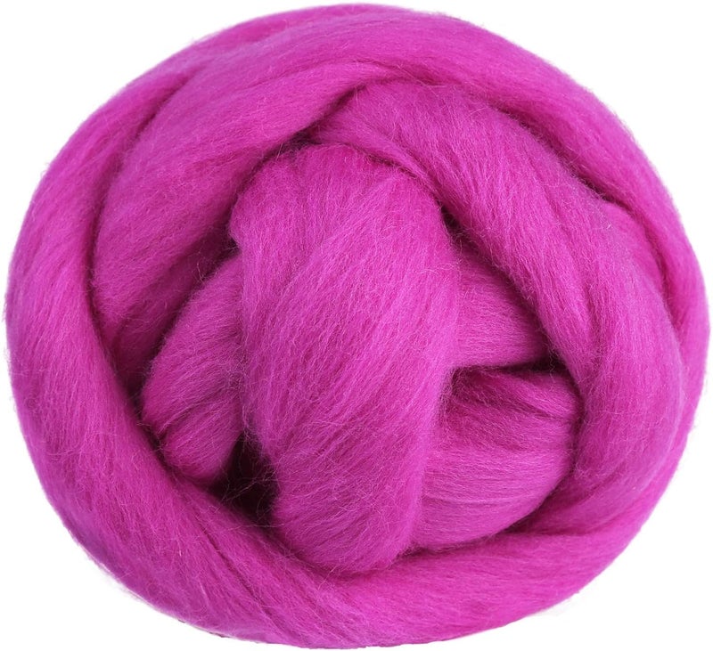 JUPEAN 3.53oz Wool Roving, Wool Felting Supplies, Pure Wool, Chunky Yarn, Spinning Wool Roving for Needle Felting Wet Felting DIY Hand Spinning (Light Purple) - Image 1