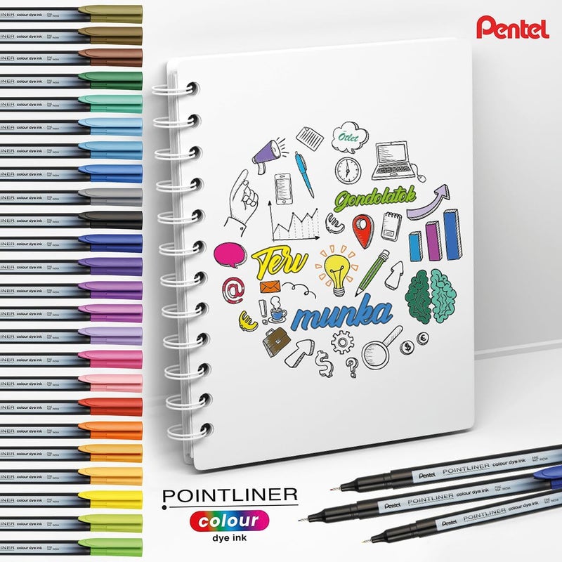 بنتل قلم Pentel S40 Pointliner، حبر صبغي ملون، سمك خط 0.4 مم، لون لافندر (قلم واحد) - Image 5