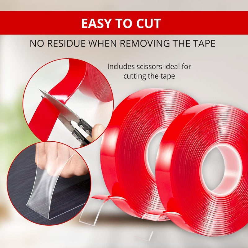 TAPES VARGORT Extra Strong Double Sided Tape/Extra Strong Double Sided Tape/Nanotech Adhesive Tape/Width: 9mm x 11m Long For Durable Attachment! Enhance Your Projects - Image 4
