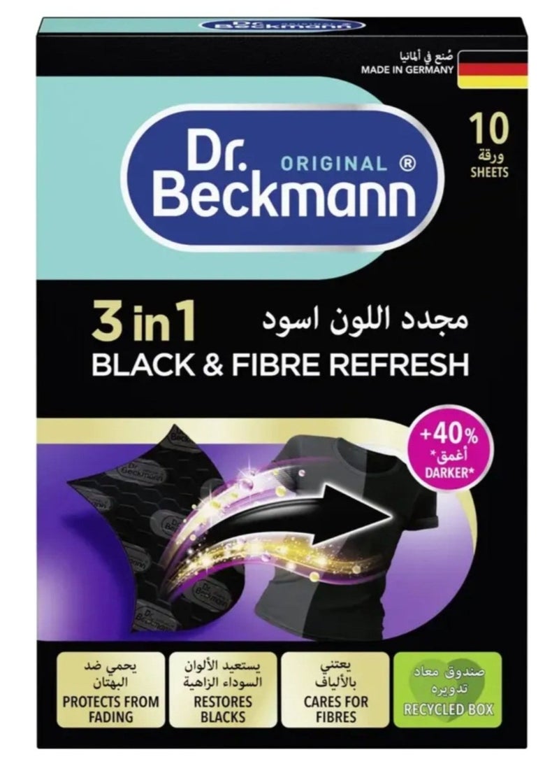 Dr. Beckmann 3In1 Black & Fibre Refresh 10 Sheets Pack - Image 1