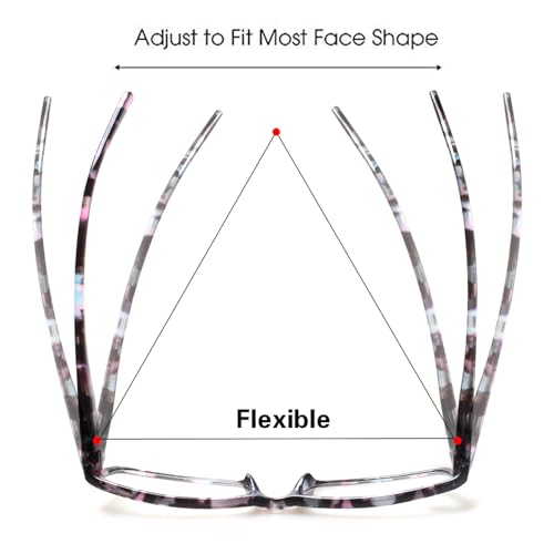 Kerecsen Reading Glasses 5 Pairs Fashion Ladies Readers Spring Hinge with Pattern Print Eyeglasses for Women (Mix Color -2, 2.25) - Image 4
