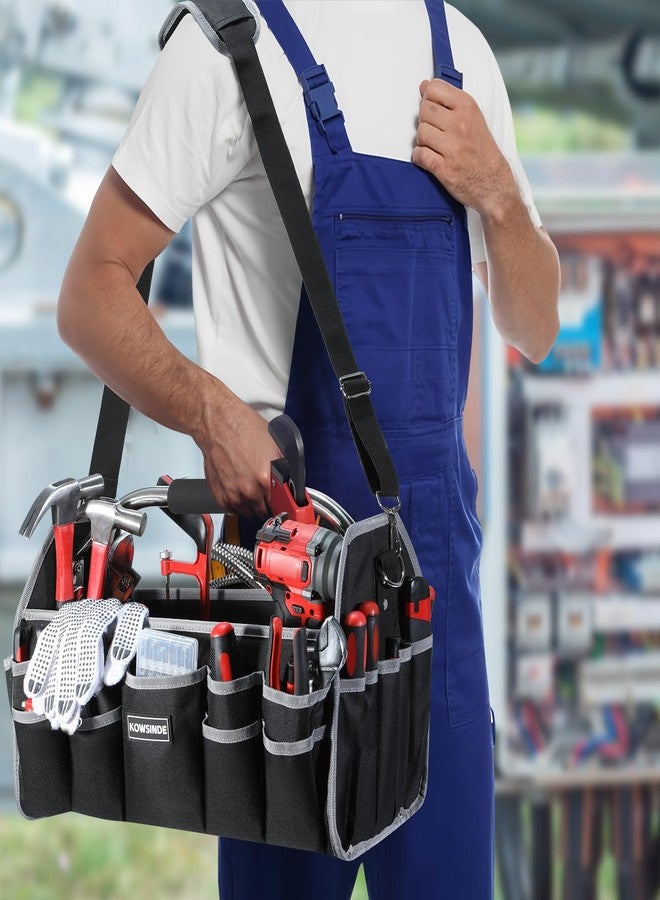 Kowsinde 18 Inch Tool Bag, Electrician Tool Bag, Open Top Tool Bags, 26 Pockets Can Hold Many Tools, Steel Handle and Removable Shoulder Strap - Image 5