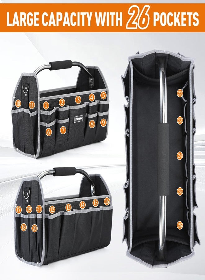 Kowsinde 18 Inch Tool Bag, Electrician Tool Bag, Open Top Tool Bags, 26 Pockets Can Hold Many Tools, Steel Handle and Removable Shoulder Strap - Image 4