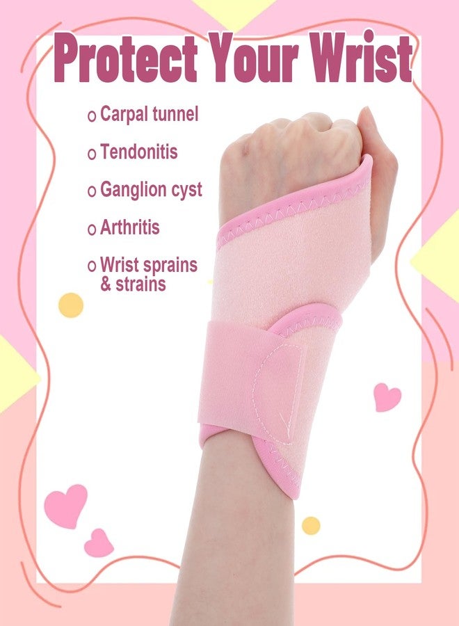 Quilax 4 PCS Kids Wrist Brace, Adjustable Wrist Brace for Sleeping, Adjustable Compression Straps for Different Sizes, Suitable for Sports and Sleep(Pink, Black) - Image 5